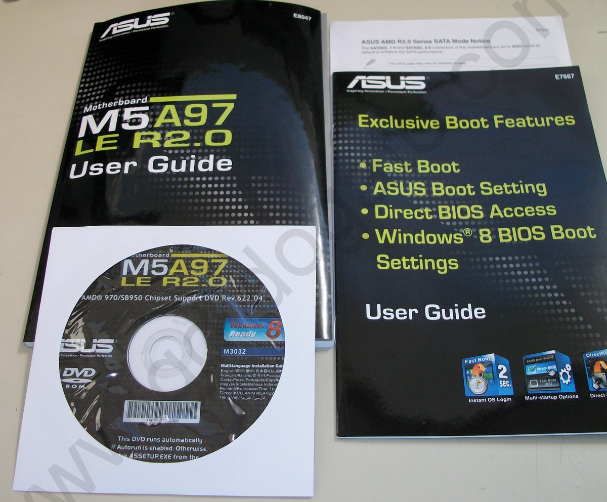Asus M5A97 LE R2.0 Motherboard Manual, Support Guide, & DVD