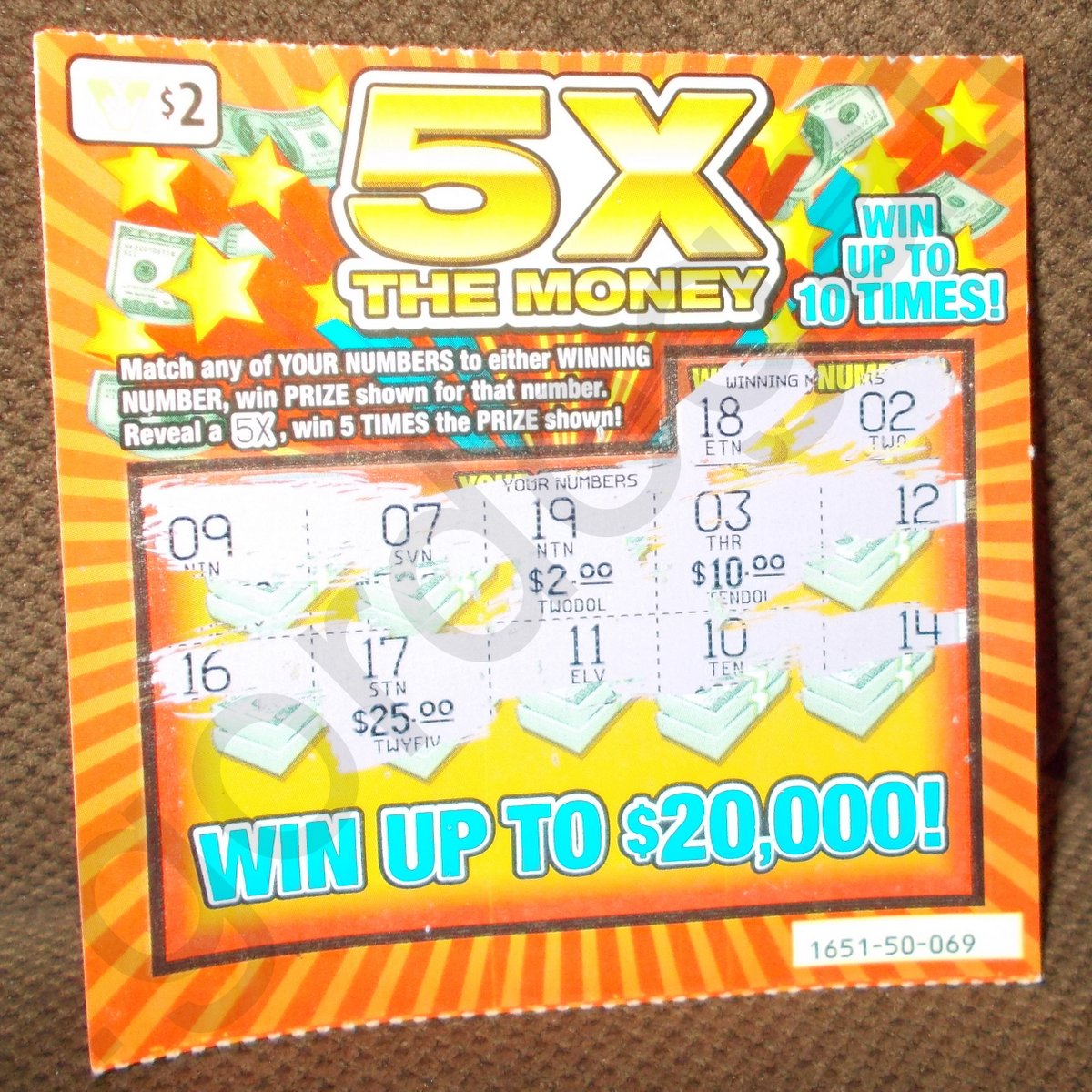 5X The Money Losing VA Lottery Ticket - $2