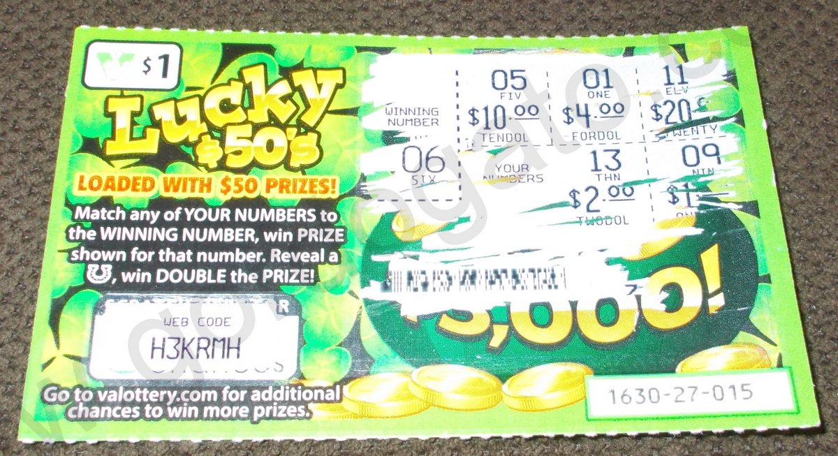 Lucky $50's Losing VA Lottery Ticket - $1