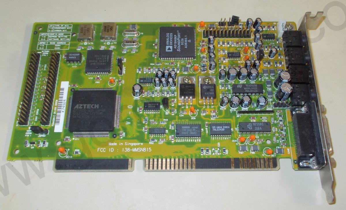 AZTECH AZT1605-U05 16-bit ISA Sound Card
