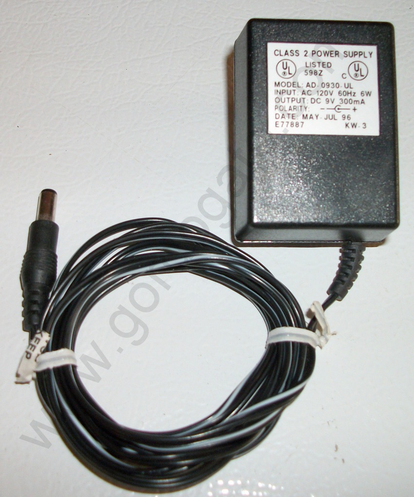 AD-0930-UL AC-DC Adapter 9VDC, 300mA