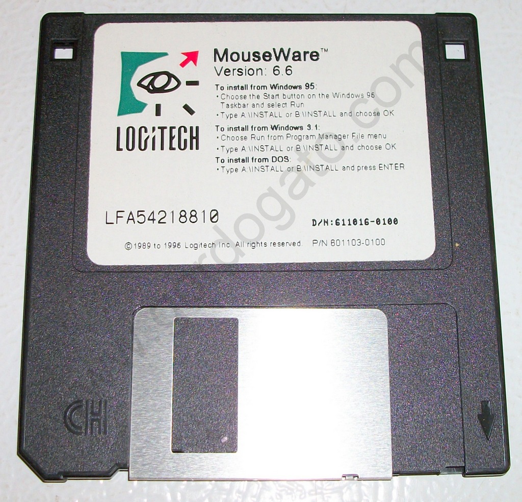 Downloadable IMA WinImage File of Logitech MouseWare Version 6.6