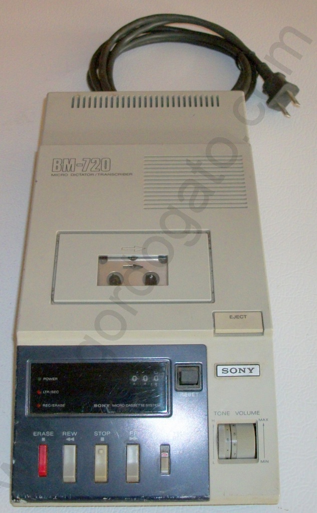 Sony BM-720 Micro Dictator / Transcriber Tape Dictation / Transc