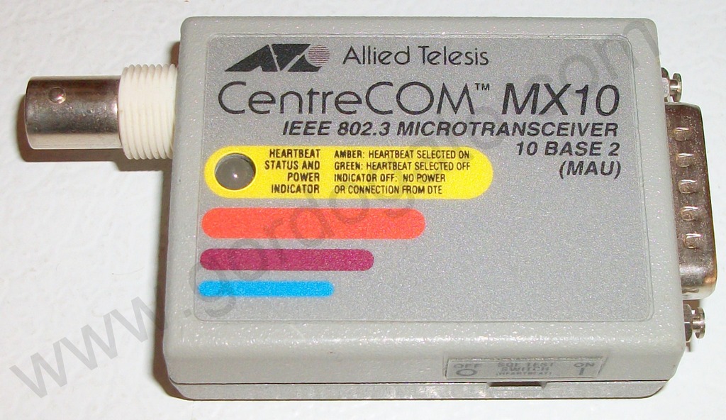 Allied Telesis CentreCom MAU AT-MX10C AUI to BNC Transceiver
