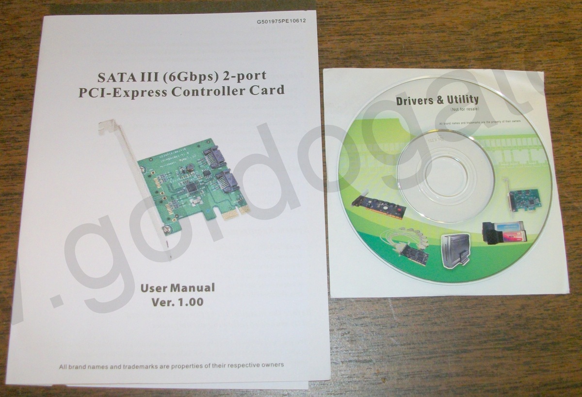 Iocrest SY-PEX40039 PCIe SATA Card Driver CD & Manual
